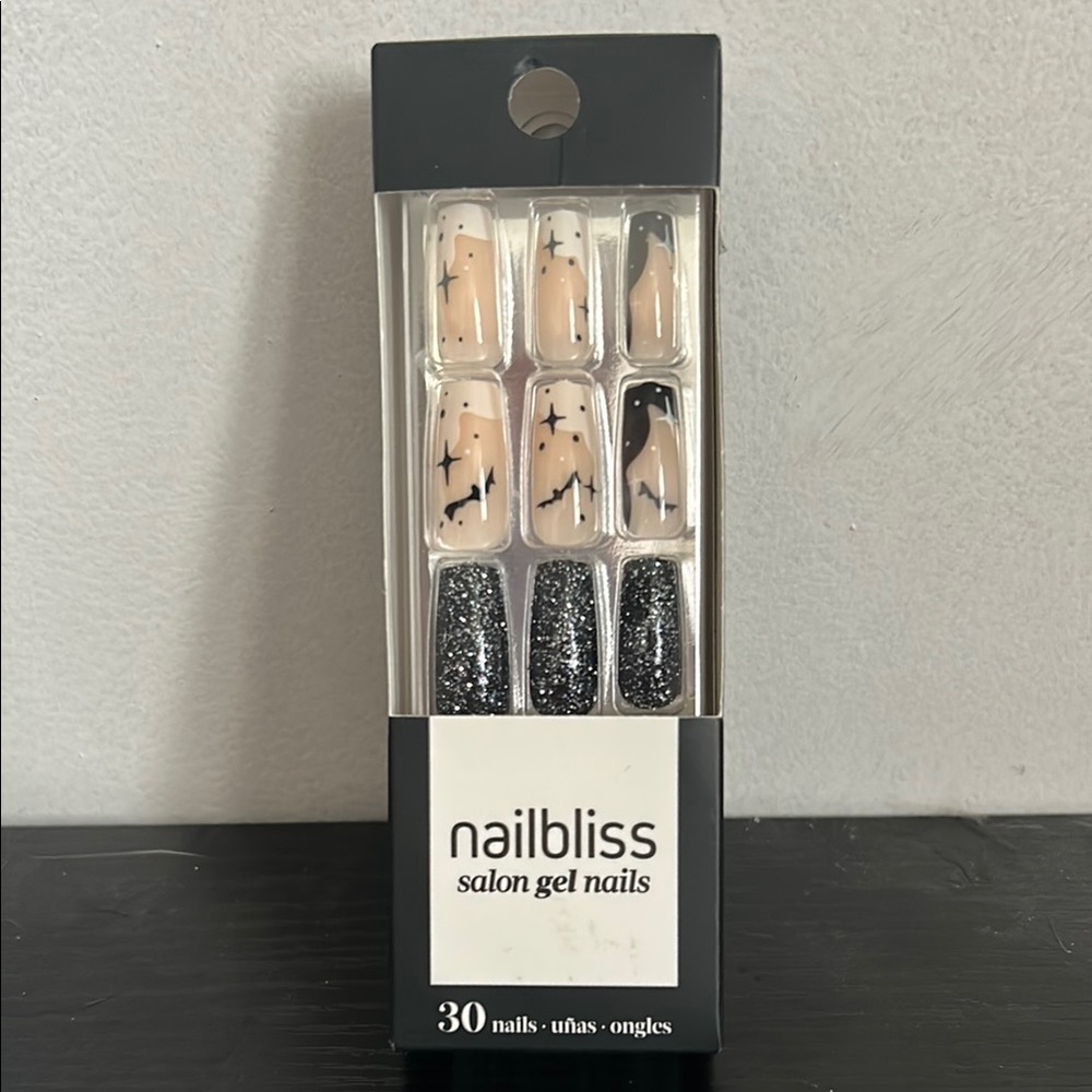 Nailbliss Black and Nude Gel Nails